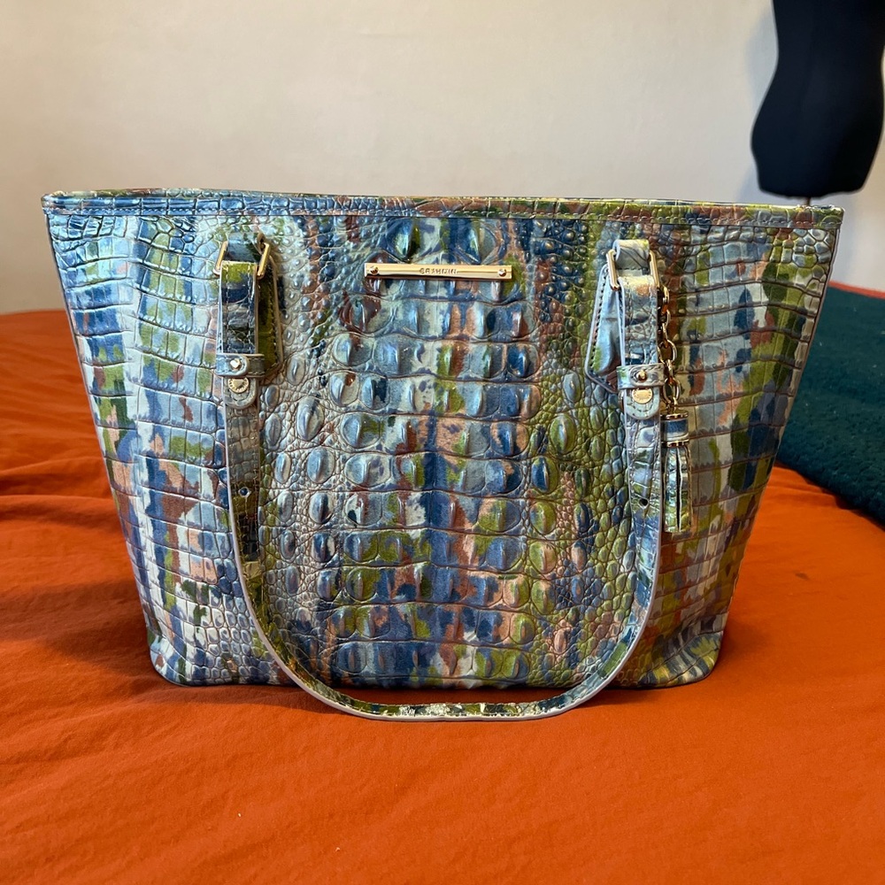 Brahmin Multicolor Crocodile Embossed Tote